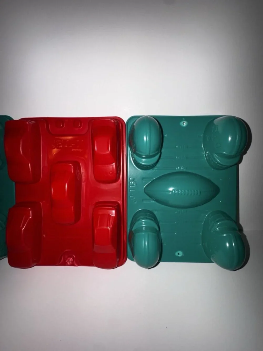 Vintage Jello Jiggler Molds Set Of 3 Footballs Helmets & Racecars